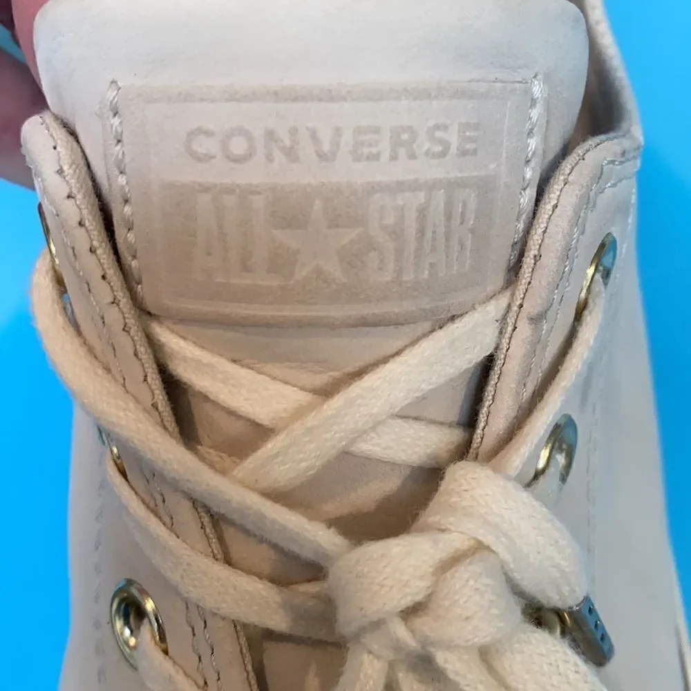 Chuck Taylor Converse Blocked Nubuck Egret/Driftwood Gray Low Top Sneaker Sz8/10 - Picture 9 of 10